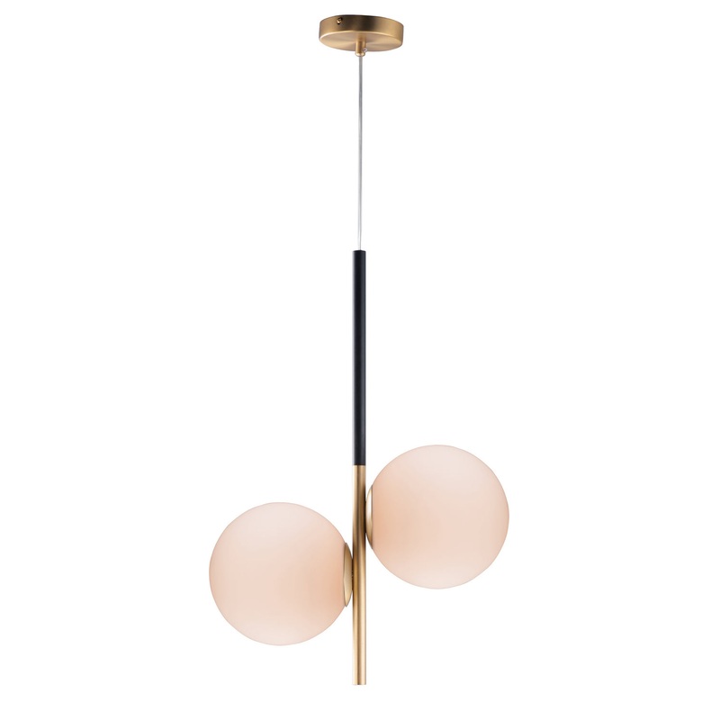 Maxim 26035SWSBRBK Vesper Two Light Pendant, Satin Brass / Black
