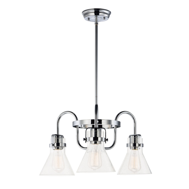 Maxim 26116CDPC Seafarer Three Light Chandelier, Polished Chrome