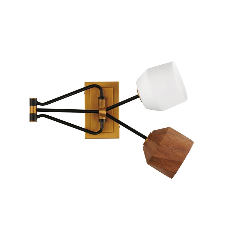 Maxim 28272DBZAB Akimbo LED Wall Sconce, Dark Bronze/Antique Brass