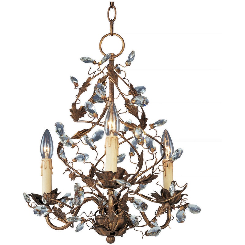 Maxim 2850EG Elegante Three Light Chandelier, Etruscan Gold
