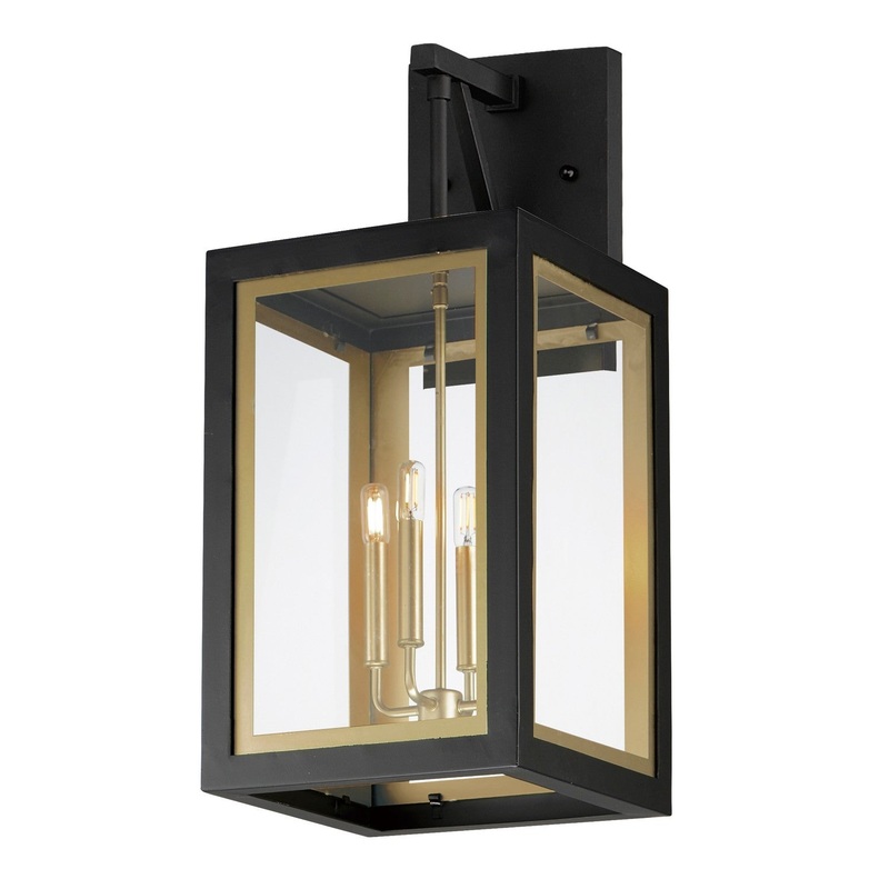 Maxim 30056CLBKGLD Neoclass Four Light Outdoor Wall Sconce, Black / Gold