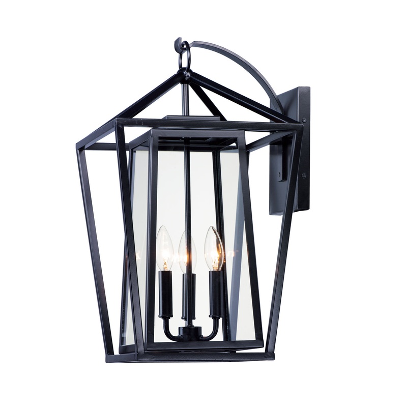 Maxim 3176CLBK Artisan Three Light Outdoor Wall Lantern, Black