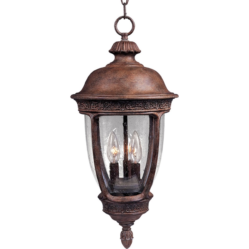 Maxim 3468CDSE Knob Hill DC Three Light Outdoor Hanging Lantern, Sienna