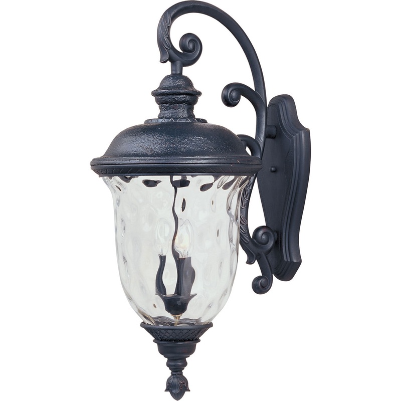Maxim 3498WGOB Carriage House DC Three Light Outdoor Wall Lantern, Oriental Bronze