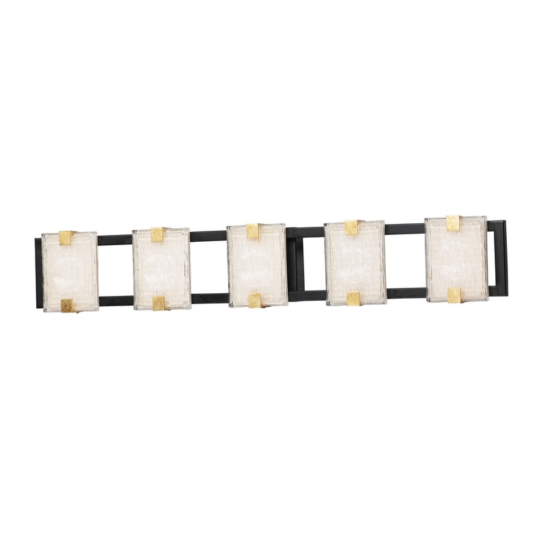 Maxim 39533CYBKGL Radiant LED Bath Vanity, Black / Gold Leaf