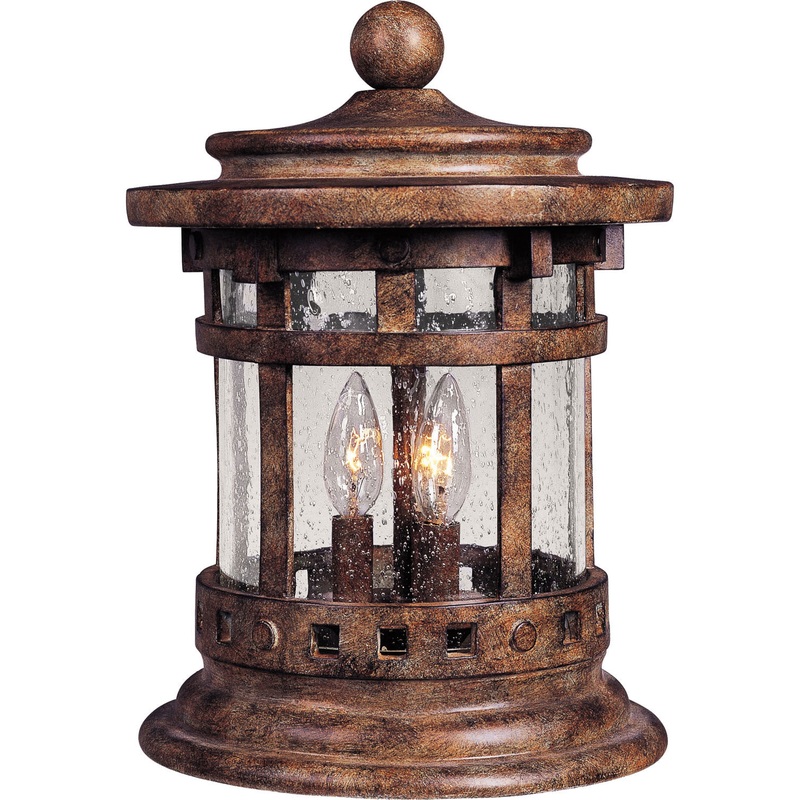 Maxim 40032CDSE Santa Barbara VX Three Light Outdoor Deck Lantern, Sienna