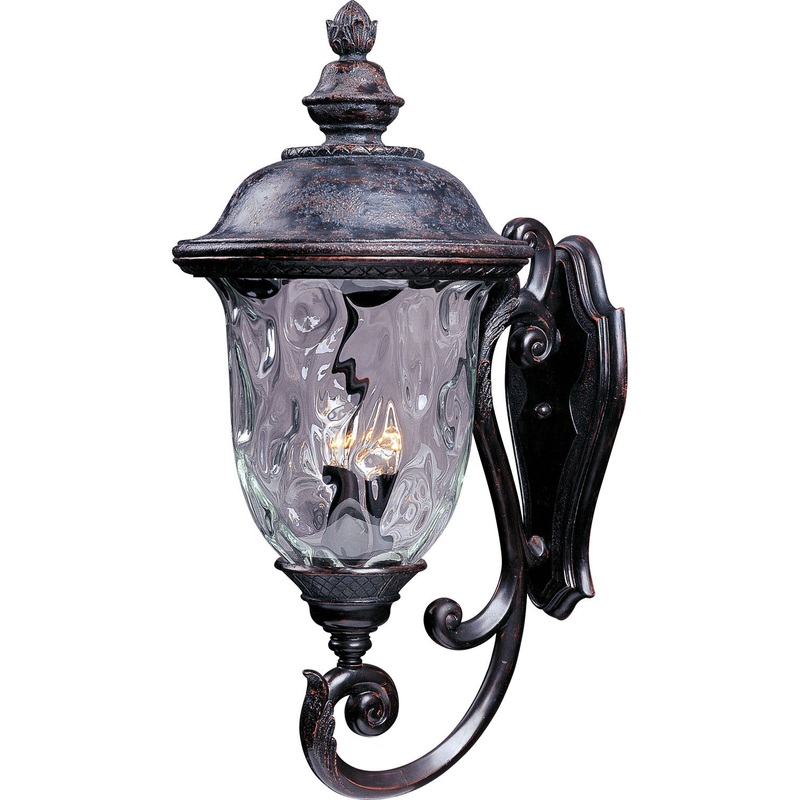 Maxim 40425WGOB Carriage House VX Three Light Outdoor Wall Lantern, Oriental Bronze