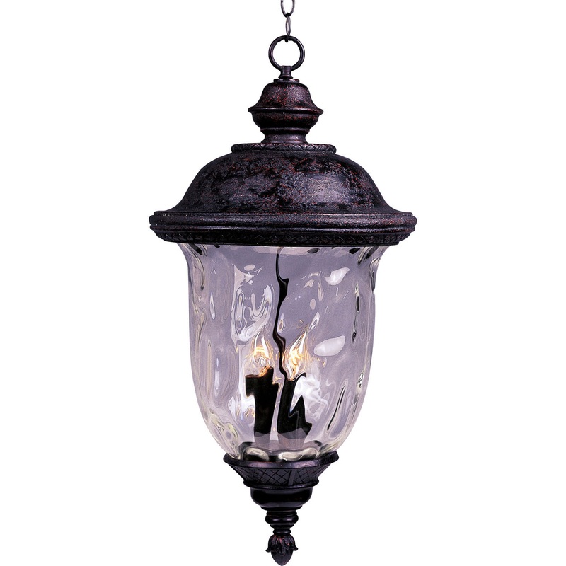 Maxim 40428WGOB Carriage House VX Three Light Outdoor Hanging Lantern, Oriental Bronze