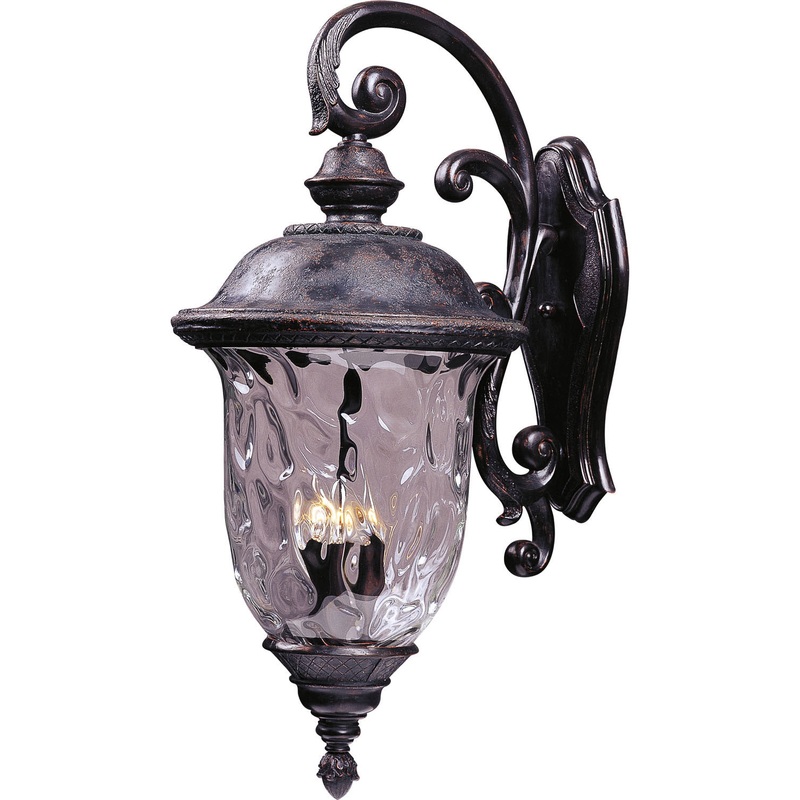 Maxim 40498WGOB Carriage House VX Three Light Outdoor Wall Lantern, Oriental Bronze