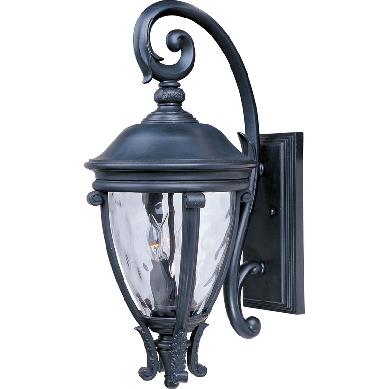 Maxim 41425WGBK Camden VX Three Light Outdoor Wall Lantern, Black