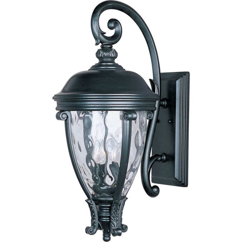 Maxim 41426WGBK Camden VX Three Light Outdoor Wall Lantern, Black
