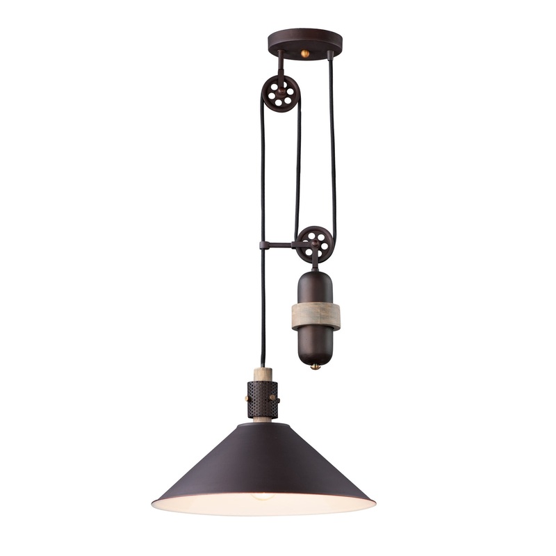 Maxim 10090OIWWD Tucson One Light Pendant, Oil Rubbed Bronze / Weathered Wood