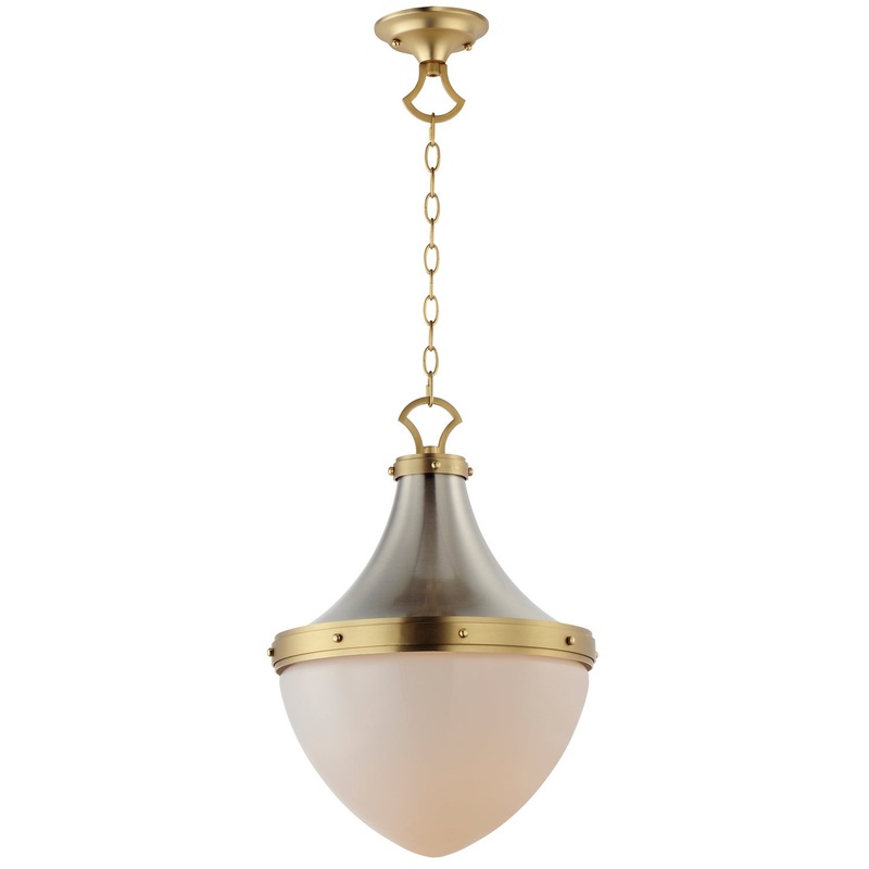 Maxim 10386WTSNSBR Conrad One Light Pendant, Satin Nickel / Satin Brass