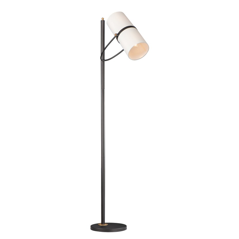 Maxim 11104OFBZAB Oscar Two Light Floor Lamp, Bronze / Antique Brass