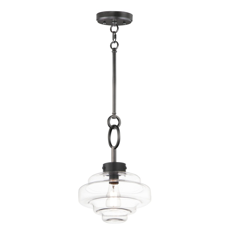 Maxim 11122CLBK Harbor One Light Pendant, Black