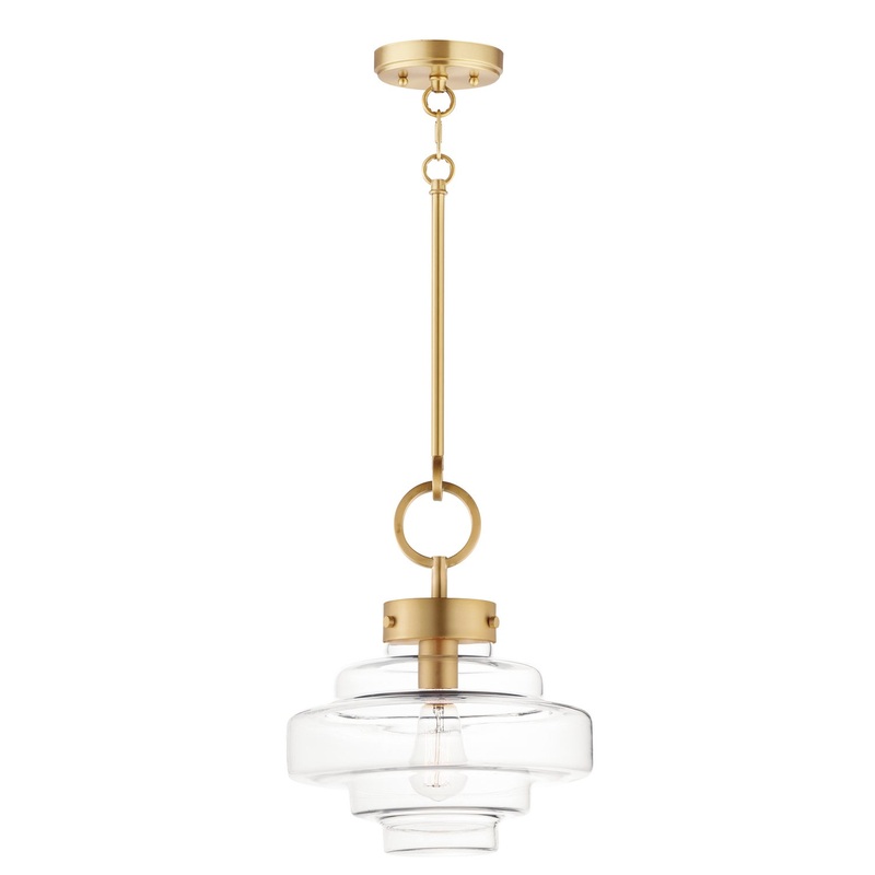 Maxim 11122CLSBR Harbor One Light Pendant, Satin Brass
