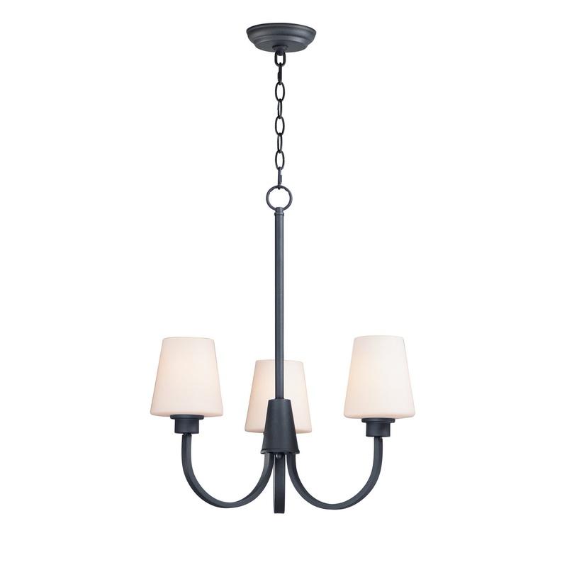 Maxim 11823SWBK Shelter Three Light Chandelier, Black