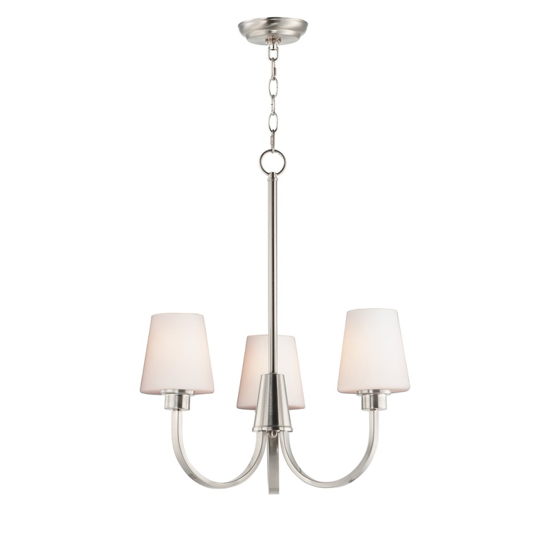 Maxim 11823SWSN Shelter Three Light Chandelier, Satin Nickel