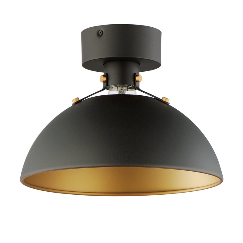 Maxim 12040ABBK Dawn One Light Flush Mount, Antique Brass / Black