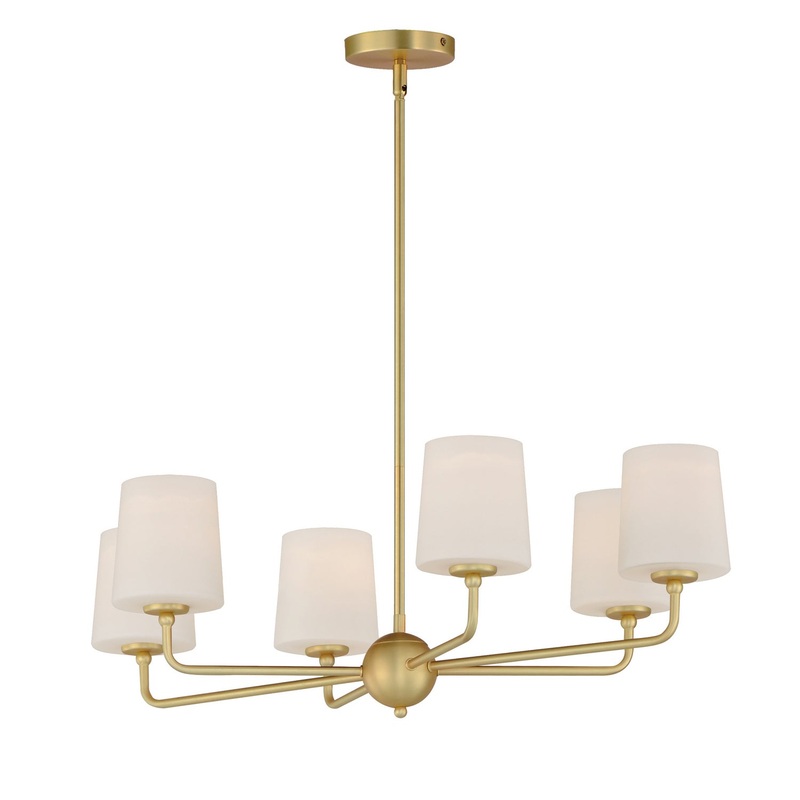 Maxim 12096SWSBR Bristol Six Light Chandelier, Satin Brass