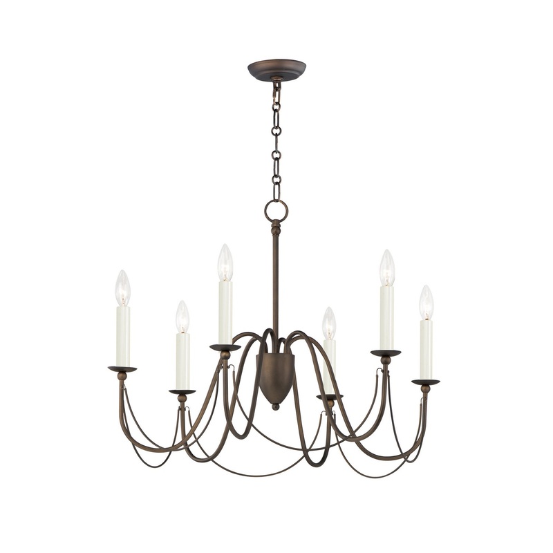 Maxim 12166CHB Plumette Six Light Chandelier, Chestnut Bronze