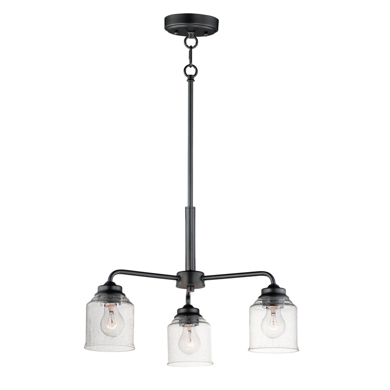 Maxim 12260CDBK Acadia Three Light Semi-Flush Mount/Chandelier, Black