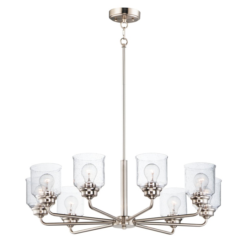 Maxim 12268CDSN Acadia Eight Light Chandelier, Satin Nickel