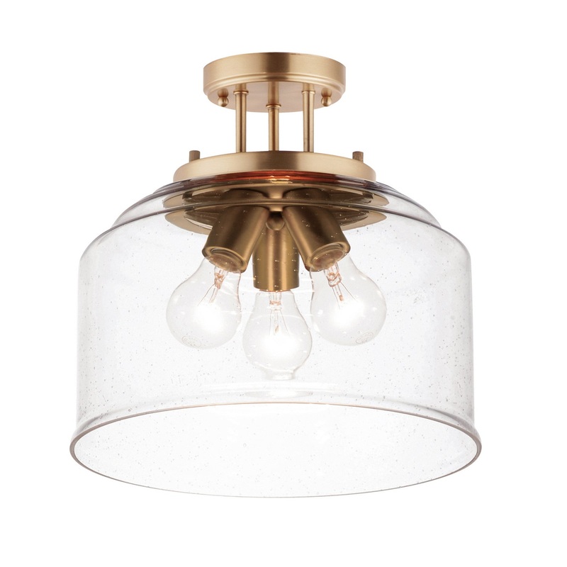 Maxim 12271CDHR Acadia Three Light Semi-Flush Mount, Heritage