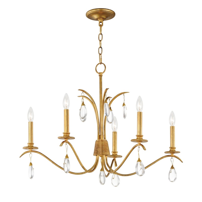 Maxim 12745CHGL Eden Five Light Chandelier, Charcoal Gold Leaf