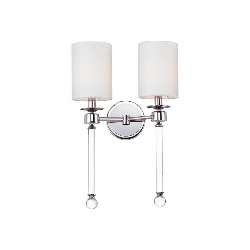 Maxim 16108WTCLPN Lucent Two Light Wall Sconce, Polished Nickel