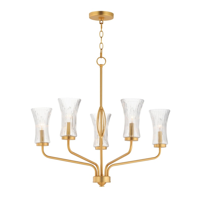 Maxim 16155CRNAB Camelot Five Light Chandelier, Natural Aged Brass