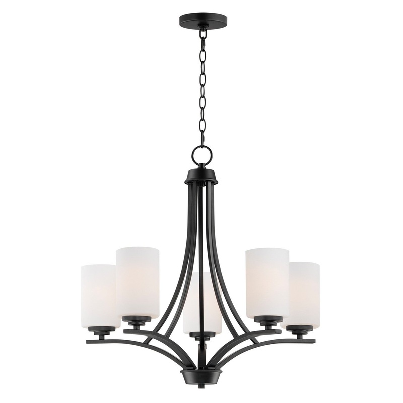 Maxim 20035SWBK Deven Five Light Chandelier, Black