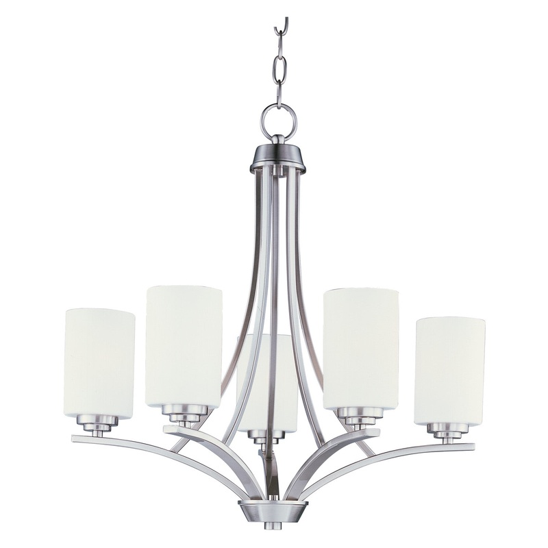 Maxim 20035SWSN Deven Five Light Chandelier, Satin Nickel
