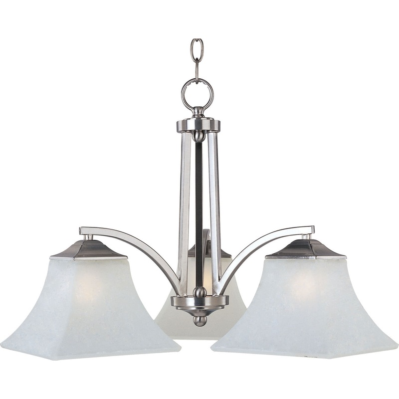 Maxim 20094FTSN Aurora Three Light Chandelier, Satin Nickel