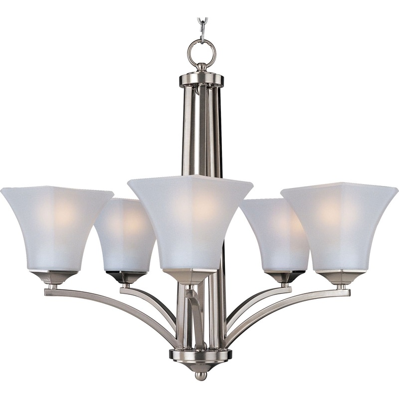 Maxim 20095FTSN Aurora Five Light Chandelier, Satin Nickel