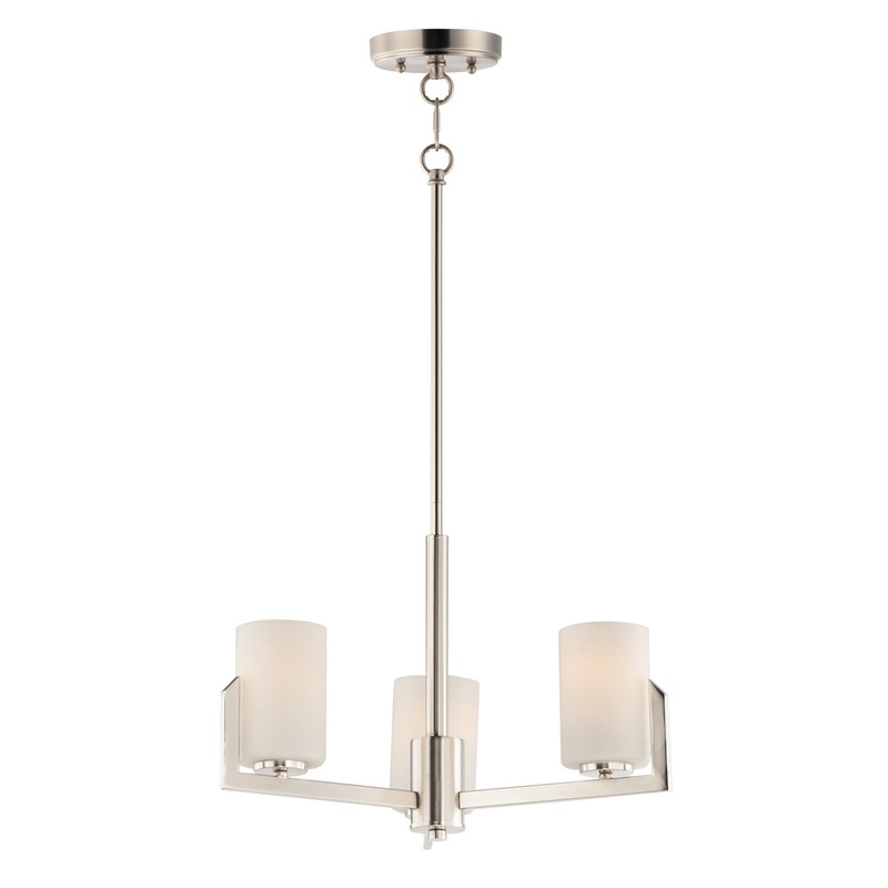 Maxim 21285SWSN Dart Three Light Chandelier, Satin Nickel