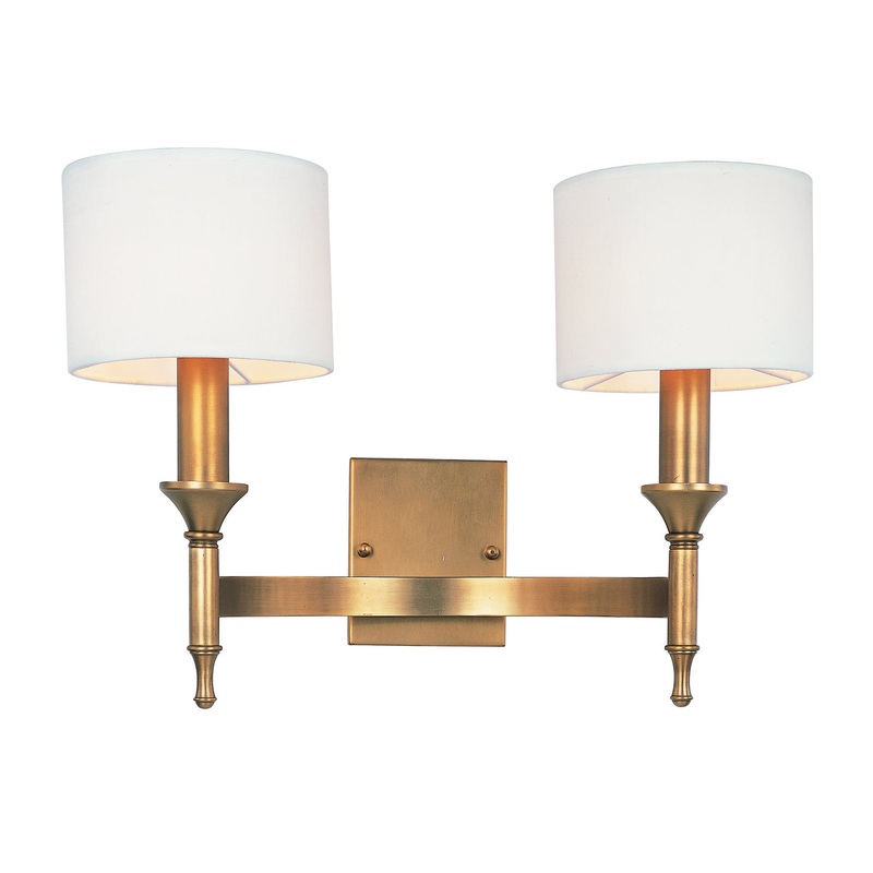 Maxim 22379OMNAB Fairmont Two Light Wall Sconce, Natural Aged Brass