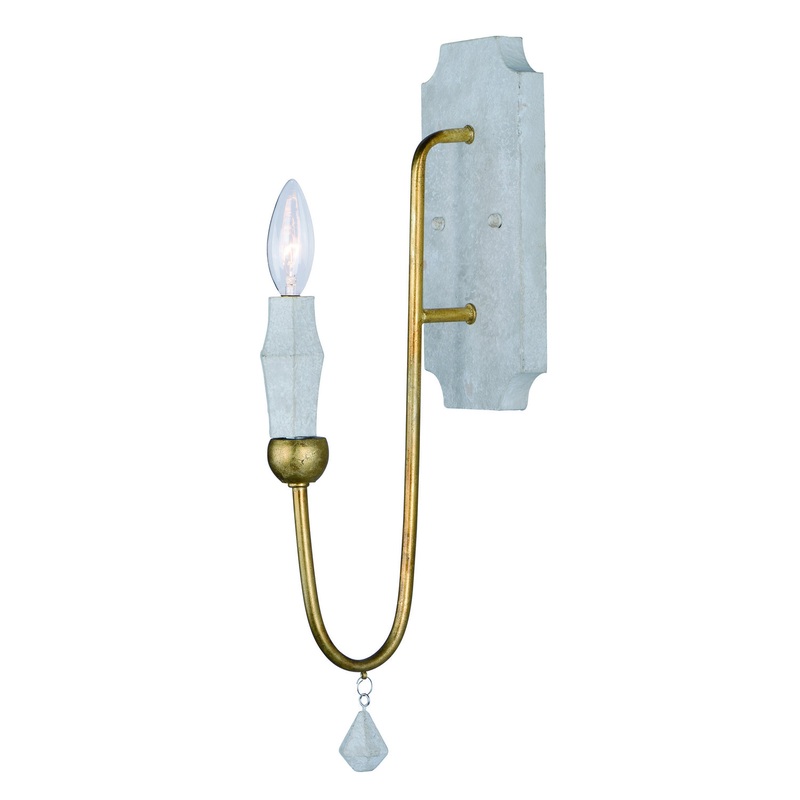 Maxim 22432CSTGL Claymore One Light Wall Sconce, Claystone / Gold Leaf