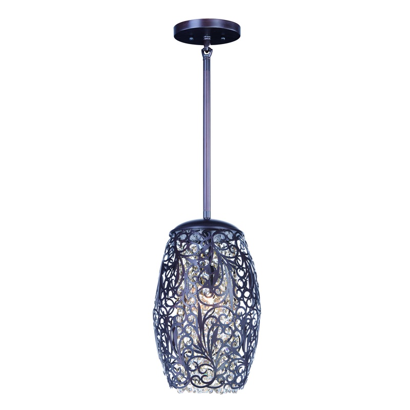 Maxim 24153CGOI Arabesque One Light Mini Pendant, Oil Rubbed Bronze