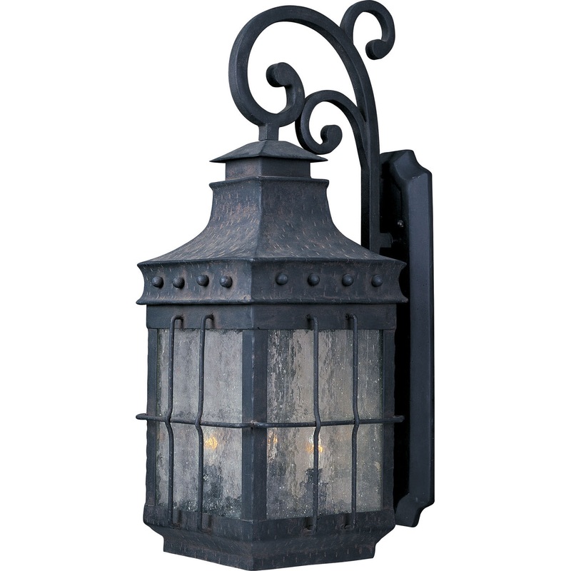 Maxim 30084CDCF Nantucket Three Light Outdoor Wall Lantern, Country Forge