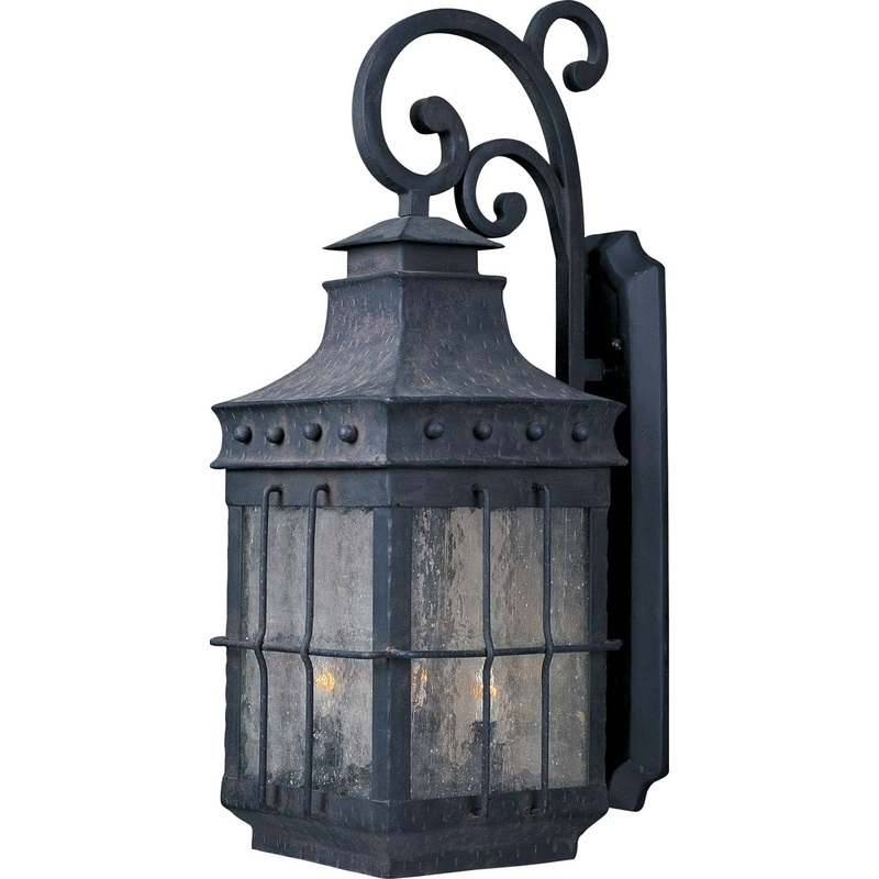 Maxim 30085CDCF Nantucket Four Light Outdoor Wall Lantern, Country Forge