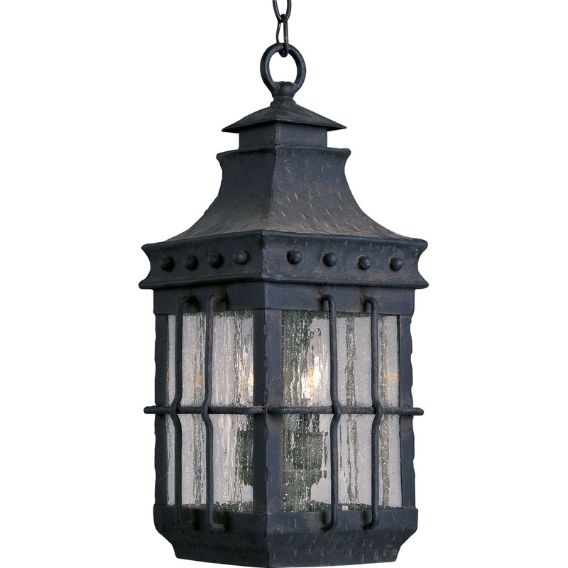Maxim 30088CDCF Nantucket Three Light Outdoor Hanging Lantern, Country Forge