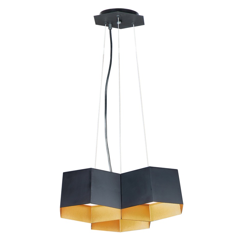 Maxim 30334BKGLD Honeycomb LED Chandelier, Black / Gold