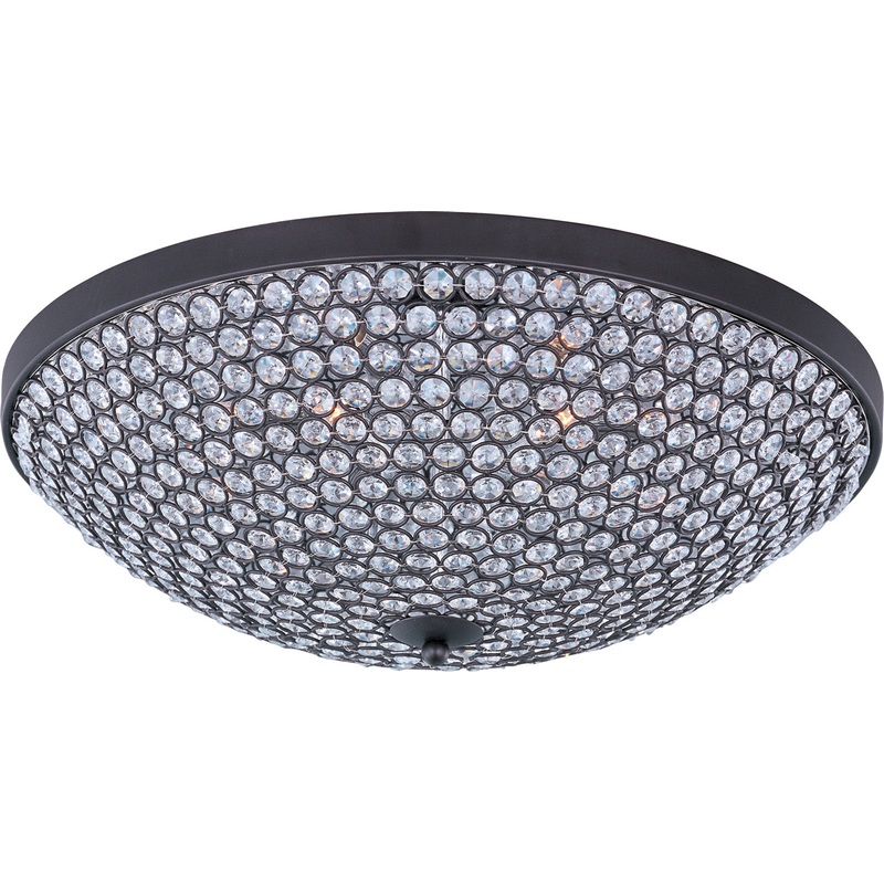Maxim 39872BCBZ Glimmer Six Light Flush Mount, Bronze