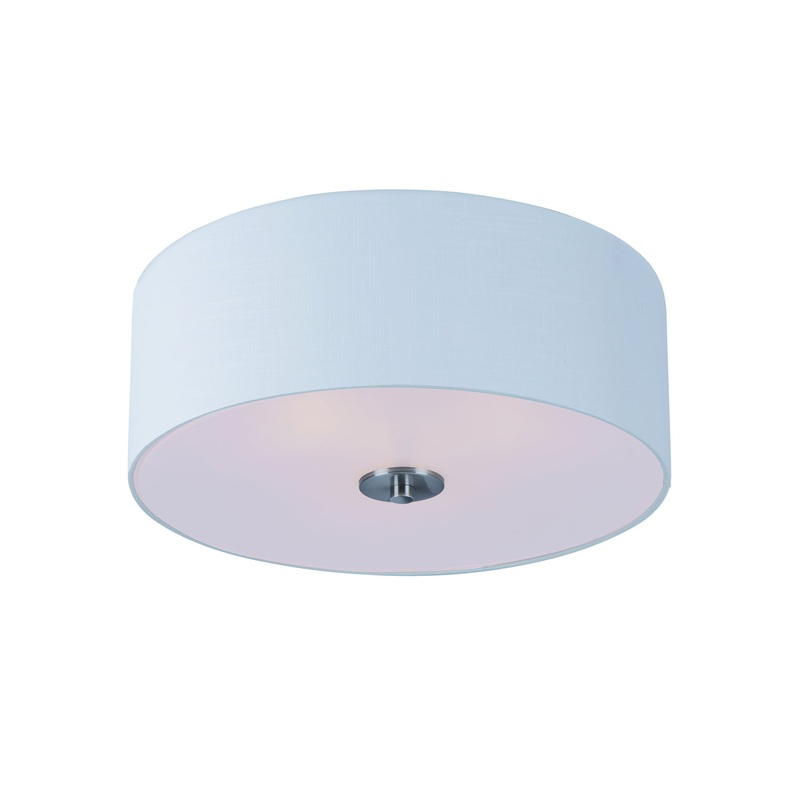 Maxim 10010WLSN Bongo Three Light Flush Mount, Satin Nickel