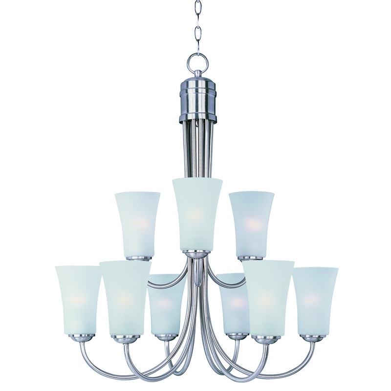 Maxim 10046FTSN Logan Nine Light Chandelier, Satin Nickel