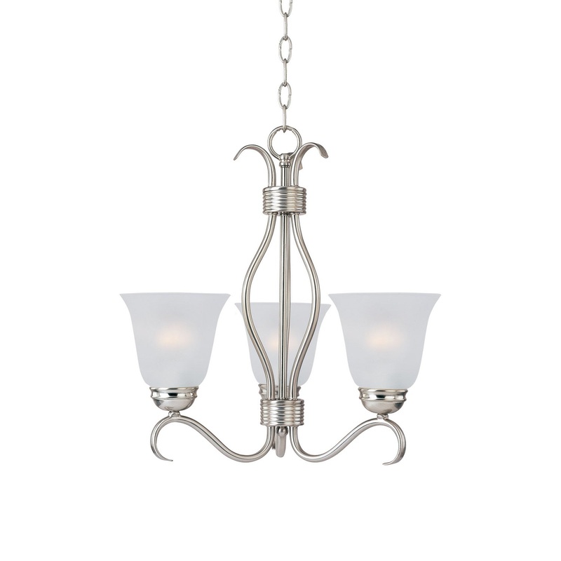 Maxim 10123FTSN Basix Three Light Chandelier, Satin Nickel