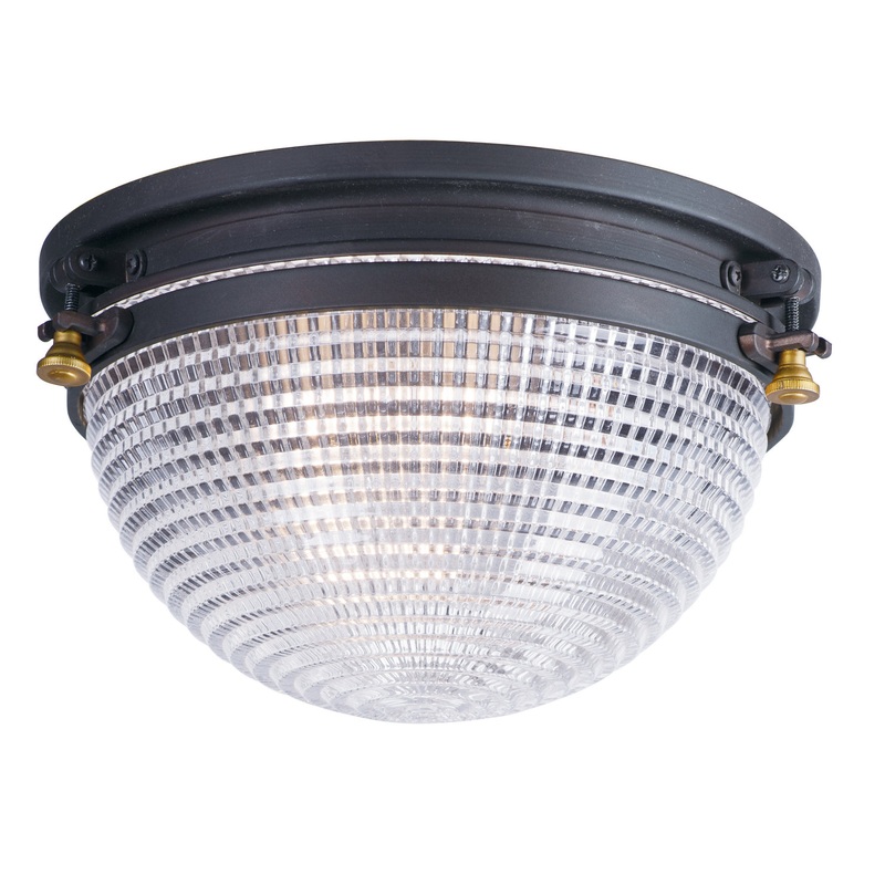 Maxim 10180OIAB Portside One Light Outdoor Ceiling Mount, Oil Rubbed Bronze / Antique Brass