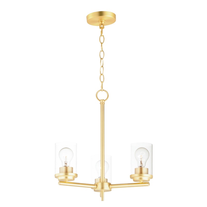 Maxim 10203CLSBR Corona Three Light Chandelier, Satin Brass