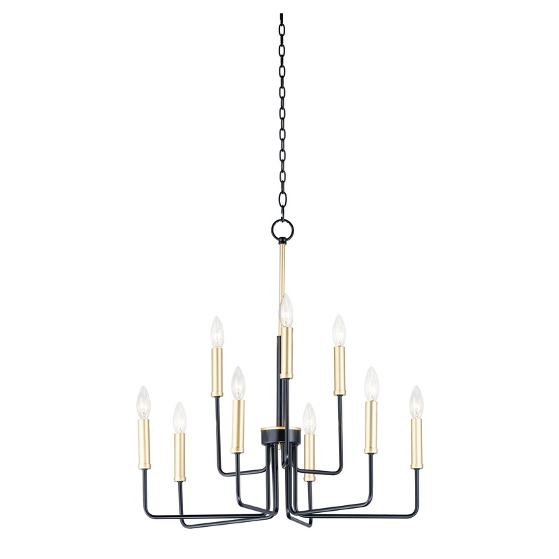 Maxim 10257BKGLD Sullivan Nine Light Chandelier, Black / Gold